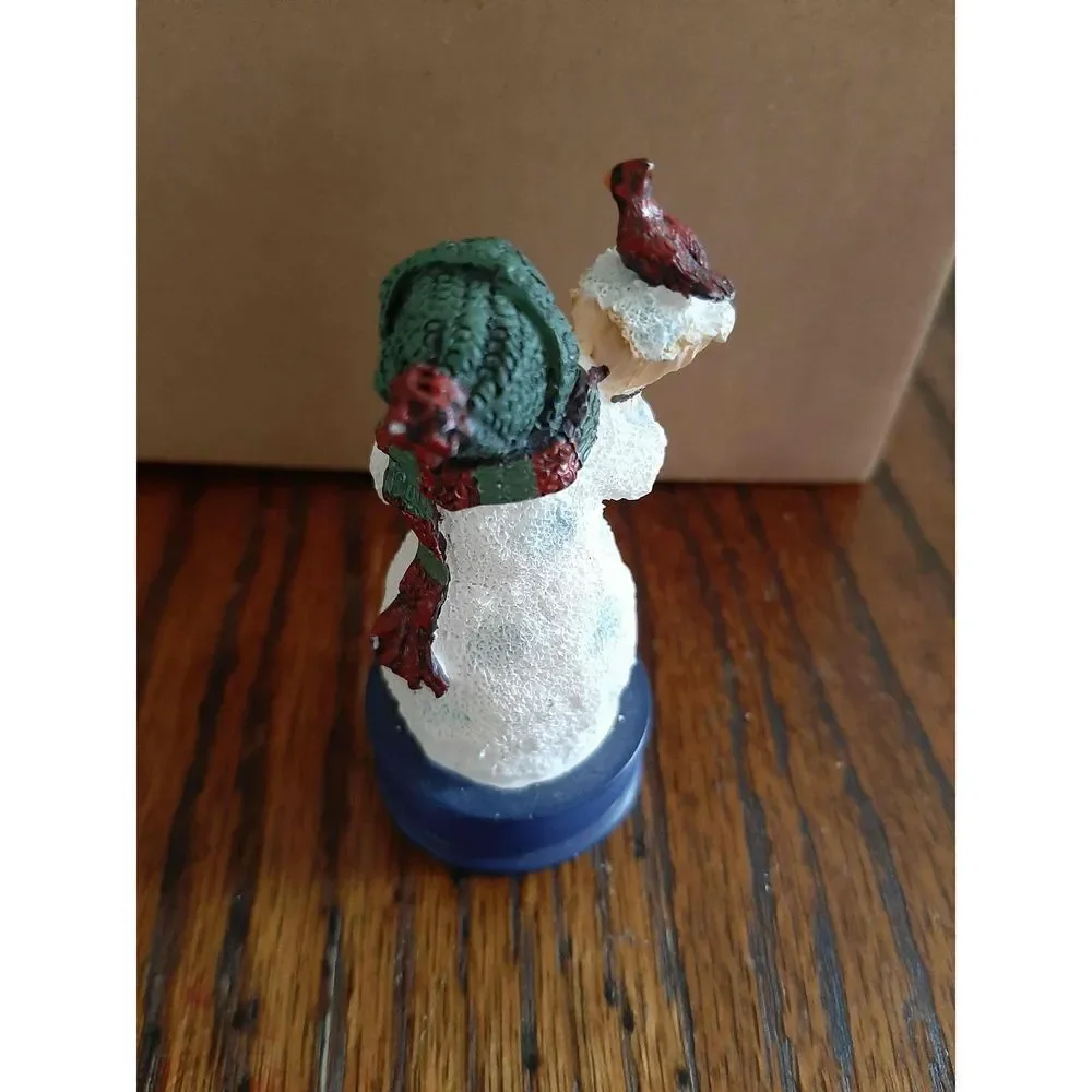 Set of 2 Miniature Snowmen Winter Christmas Seasonal Holiday Decorations Decor